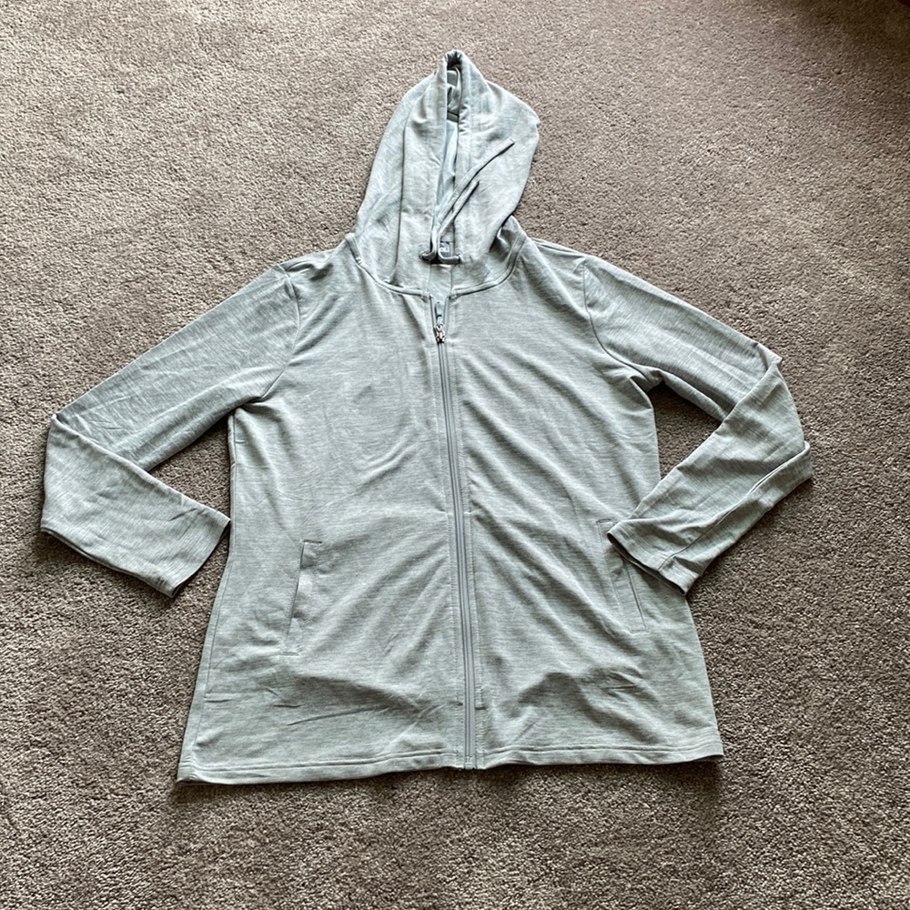 32 Degrees Lightweight Full Zip Hoodie Gray Performance Jacket SIZE M